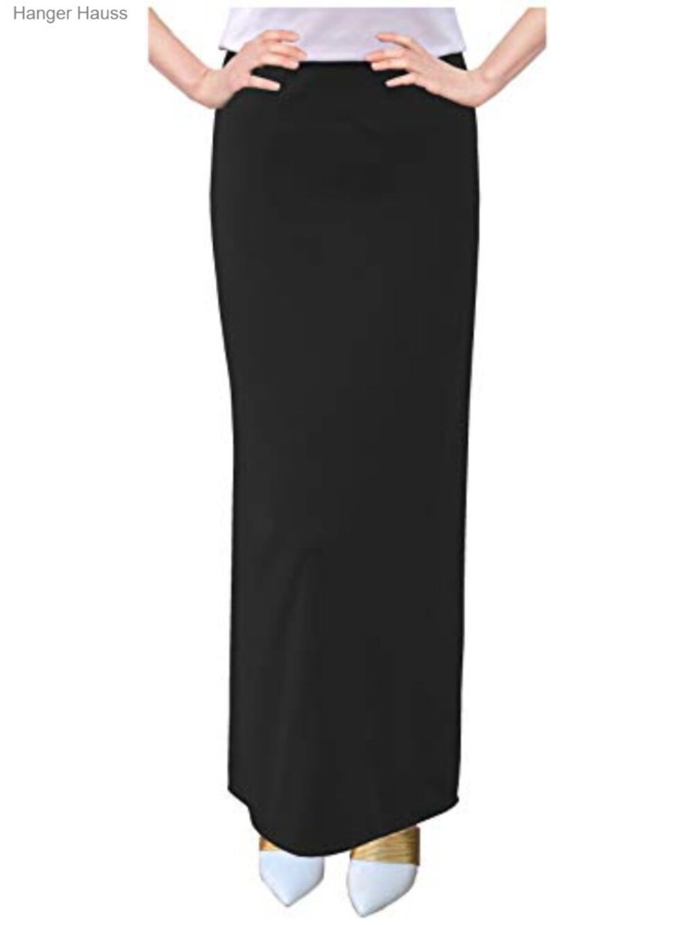 Below The Knee Maxi Straight Skirt - Stretch Matte Jersey, Machine Washable